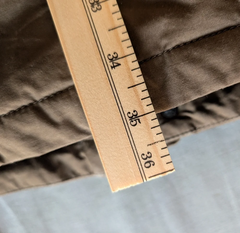 Massimo Dutti Khaki Hooded Interior Quilted Down Coat Large